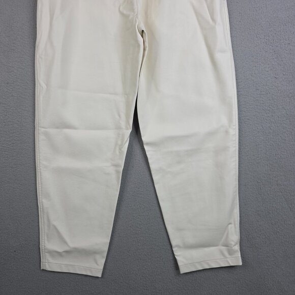 Free People Pants Womens 10 Ivory Cecily Pleated Vegan Faux Leather Barrel NWT - Picture 4 of 10